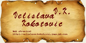 Velislava Kokotović vizit kartica